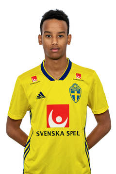 Yuael Samson Mesfun i Sveriges P19-landslag i futsal