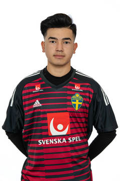 Reza Akhlagi, målvakt, i Sveriges P19-landslag i futsal