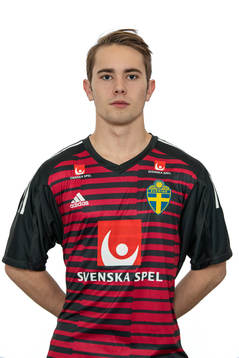 Hampus Jakobsson, målvakt, i Sveriges P19-landslag i futsal
