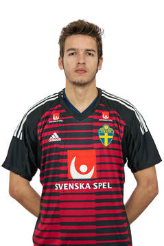 Malte Olsson, målvakt, i Sveriges P19-landslag i futsal