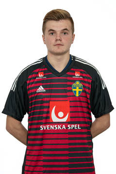 Simon Rohman, målvakt, i Sveriges P19-landslag i futsal
