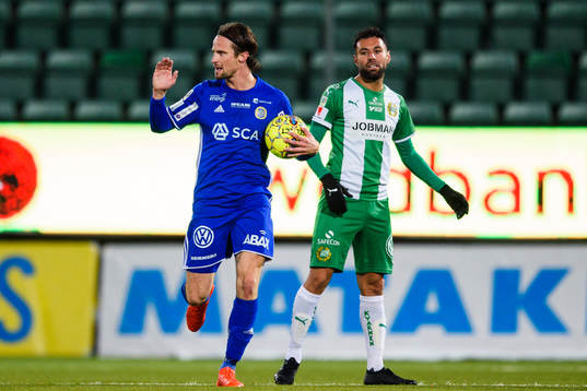 Sundsvalls Linus Hallenius jublar och Hammarbys Imad