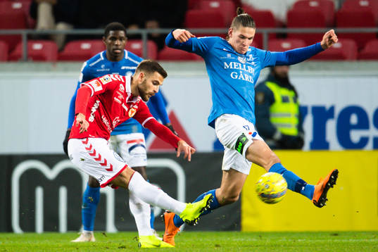 Kalmars Filip Sachpekidis och Trelleborgs Isak Jönsson
