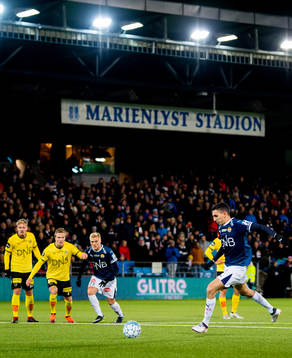 Mustafa "Mos" Abdellaoue of Strømsgodset scores the 2-0