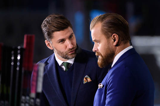 Cmores Björn Oldén och Sanny Lindström innan