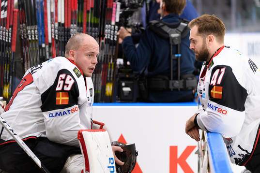 Malmö Redhawks målvakt Oscar Alsenfelt och målvakt