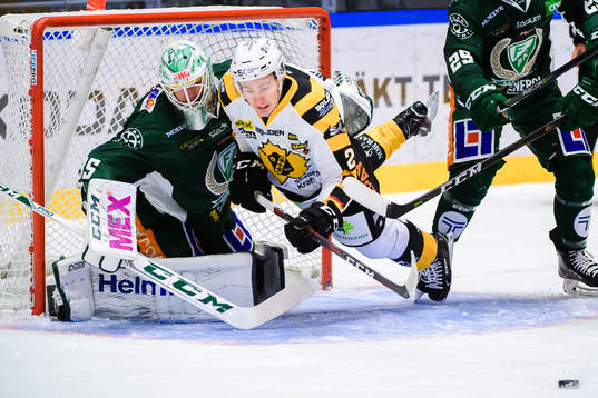Färjestads målvakt Adam Werner och Skellefteås Patrik