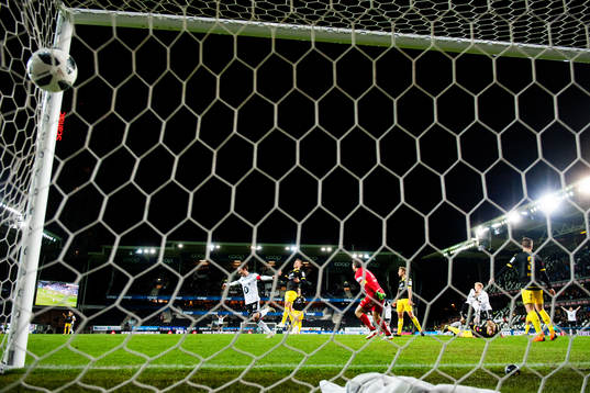 Alexander Søderlund of Rosenborg (not pictured) scores the