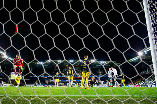 Goalkeeper Håkon Opdal of Start reacts while the players