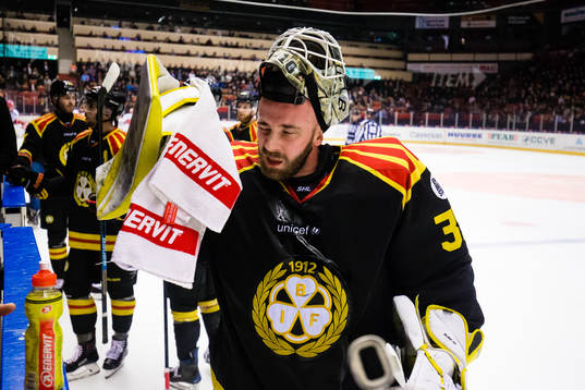 Brynäs målvakt David Rautio deppar