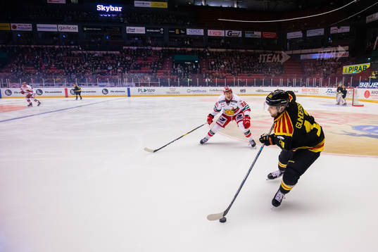 Vy över Gavlerinken Arena med Brynäs Ryan Gunderson och