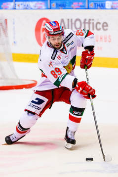 Moras Ryan Johnston innan ishockeymatchen i SHL mellan
