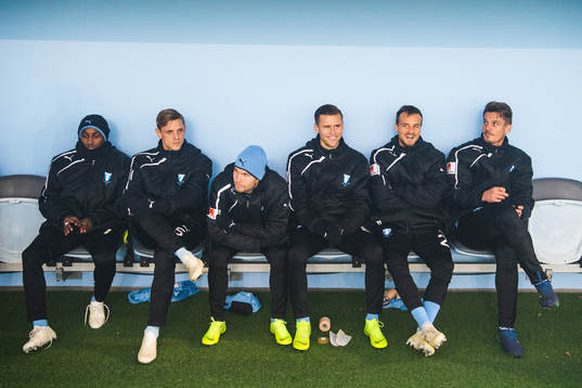 Malmö FFs Sören Rieks, Oscar Lewicki, Eric Larsson och