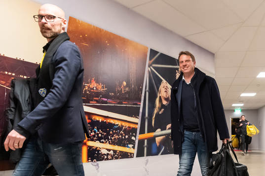 Falkenbergs klubbchef Patrik Lundgren och tränare Hasse
