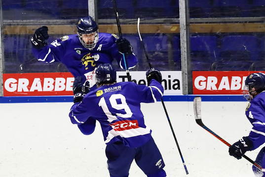Göteborgs Liam Dower Nilsson och Ludwig Persson jublar