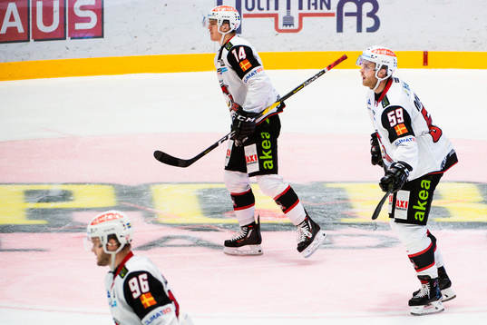 Malmö Redhawks Kim Rosdahl, Carl-Johan Lerby och Anton