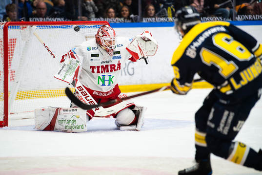 s Markus Ljungh gör 2-0 bakom Timrås målvakt Niklas