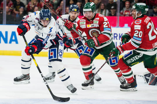 Linköpings Mattias Bäckman och Frölundas Ponthus