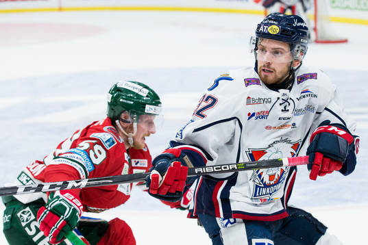 Linköpings Lukas Bengtsson och Frölundas Simon Hjalmarsson