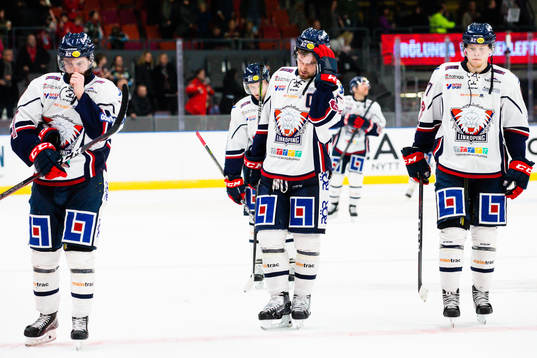 Linköpings Daniel Olsson-Trkulja och Eddie Larsson deppar