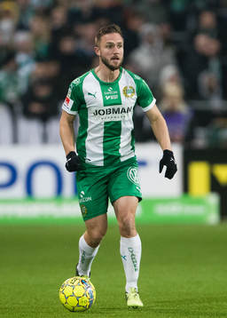 Hammarbys Mats Solheim med bollen
