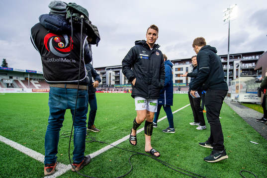 Christian Gauseth of Mjøndalen looks dejected