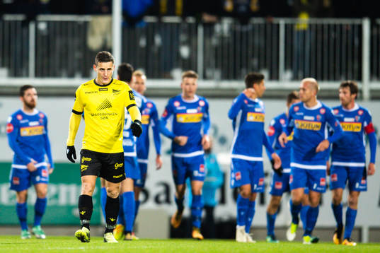 Herolind Shala of Start looks dejected