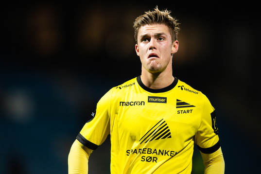 Mathias Idsøe Bringaker of Start looks dejected