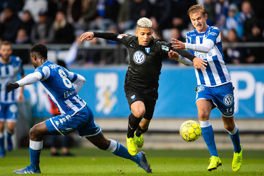 Malmö FFs Romain Gall och IFK Göteborgs Benjamin Nygren