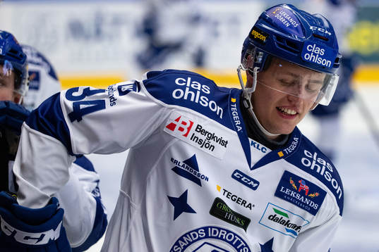 Leksands David Lundmark vid uppvärmningen
