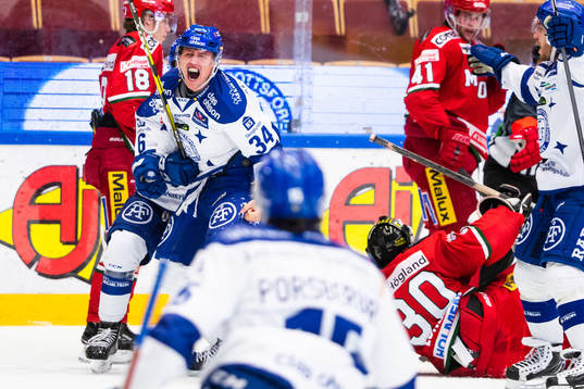 Leksands Ben O'Connor jublar