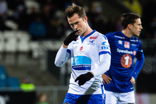 Kristoffer Haraldseid of Haugesund looks dejected