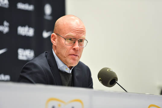 Sundsvalls tränare Joel Cedergren på presskonferensen