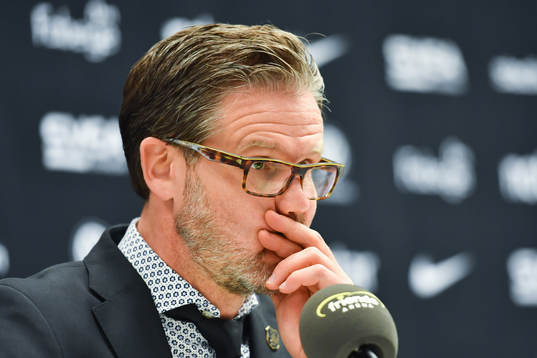 s tränare Rikard Norling på presskonferensen