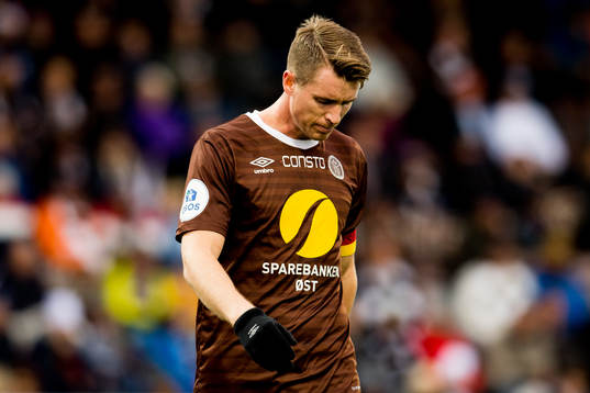 Christian Gauseth of Mjøndalen looks dejected
