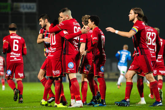 Östersunds Dino Islamovic jublar