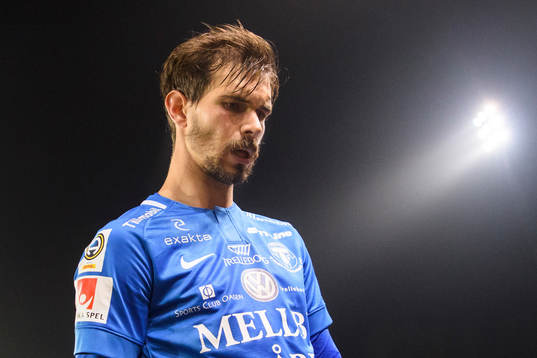 Trelleborgs Sebastian Ohlsson deppar när han lämnar planen