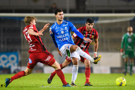 Trelleborgs Deniz Hümmet mot Östersunds Ludvig Fritzson