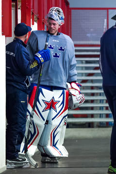 Magnus Hellberg och målvaktstränare Stefan Ladhe
