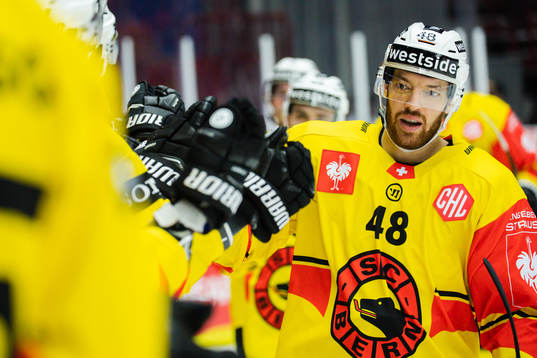 Matthias Bieber of Bern celebrates