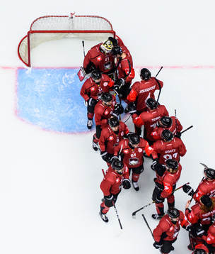The players of Malmö Redhawks celebrates
