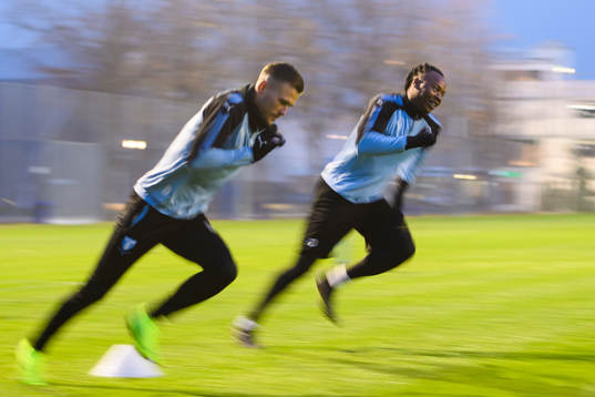 Arnór Ingvi Traustason and Carlos Strandberg of Malmö FF