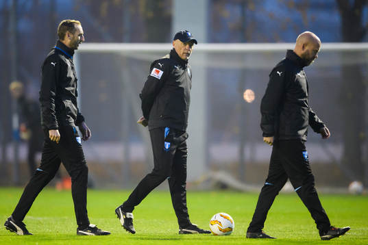 Assistant coach Andreas Georgson, head coach Uwe Rösler
