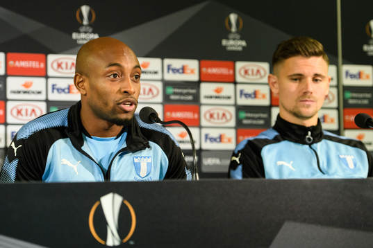 Fouad Bachirou and Marcus Antonsson of Malmö FF