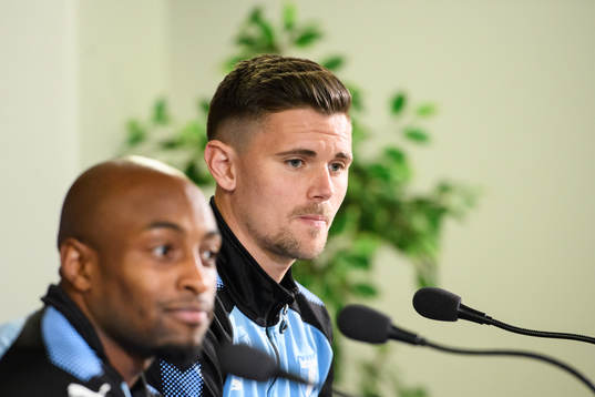 Marcus Antonsson and Fouad Bachirou of Malmö FF