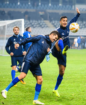 Joachim Thomassen and Harmet Singh of Sarpsborg 08