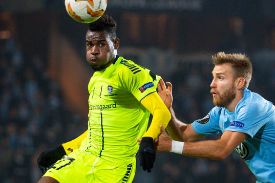 Rashad Muhammed Sarpsborg 08 and Rasmus Bengtsson of Malmö