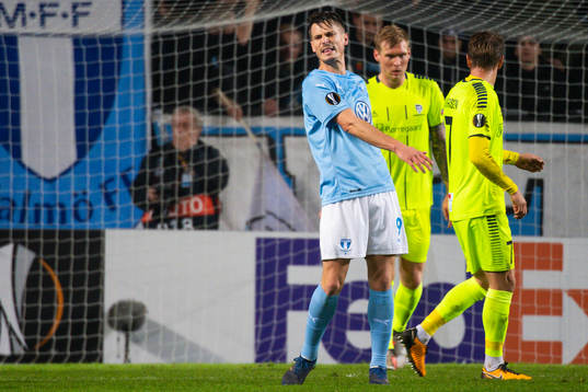 Markus Rosenberg of Malmö FF reacts