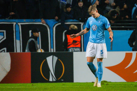 Sören Rieks of Malmö FF looks dejected