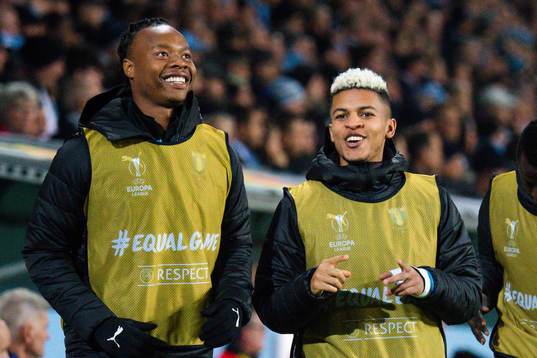 Carlos Strandberg of Malmö FF and Romain Gall of Malmö FF